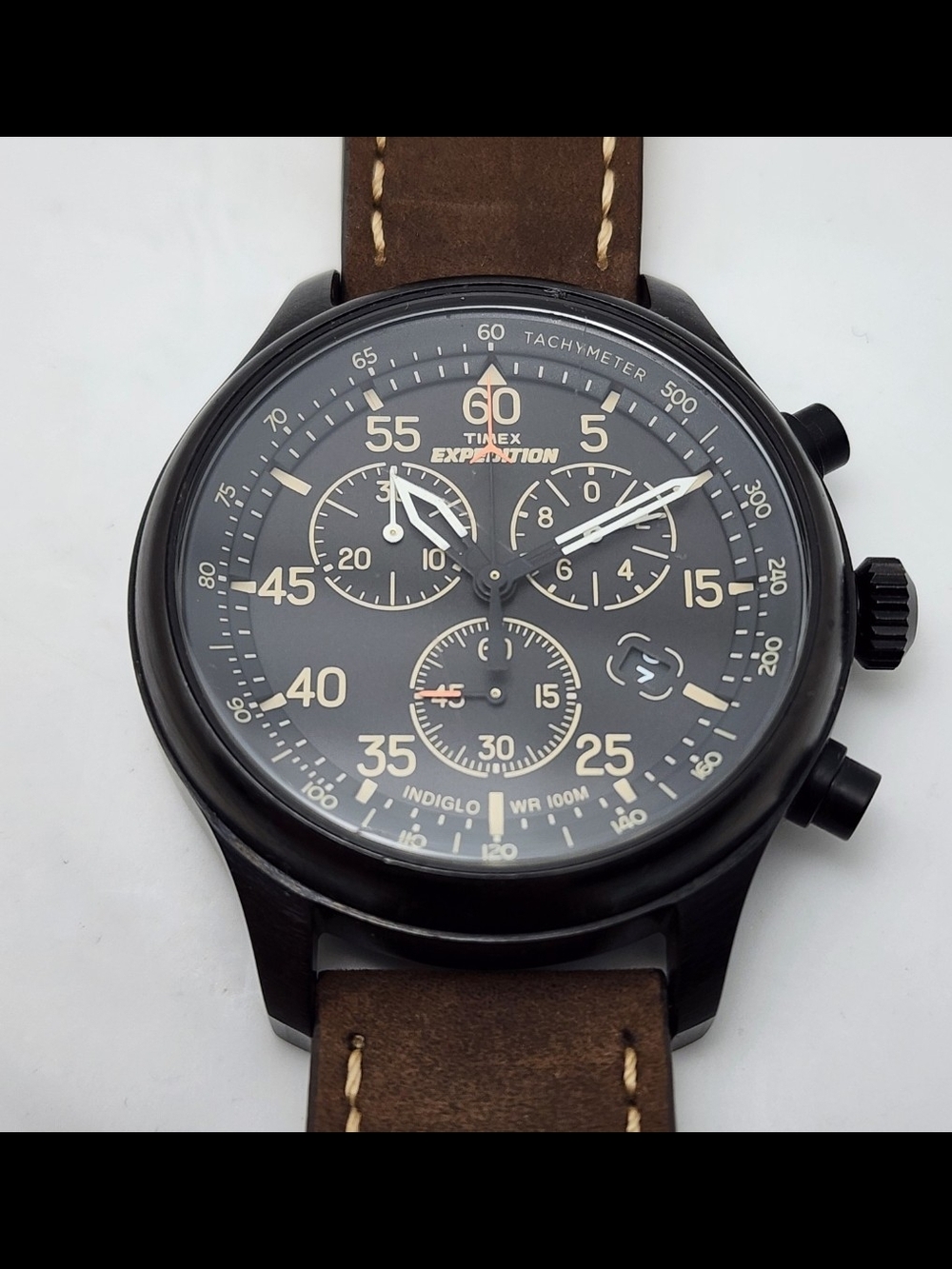 Timex Expedition Men's Brown Leather Strap Chronograph Military Field T49905 - Picture 8 of 8